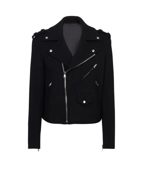 Balmain Biker jacket in felted wool