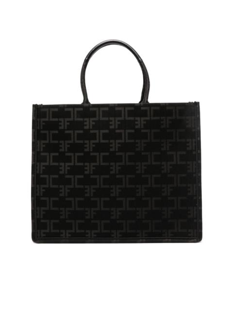ELISABETTA FRANCHI large monogram-jacquard tote bag