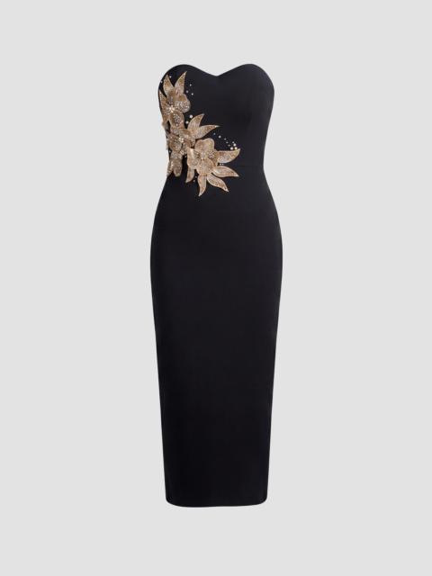 Dress The Population Women's Shailene Strapless Midi Dress - Black Multi