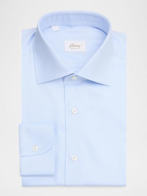 Brioni Men's Micro-Stripe Silk Dress Shirt