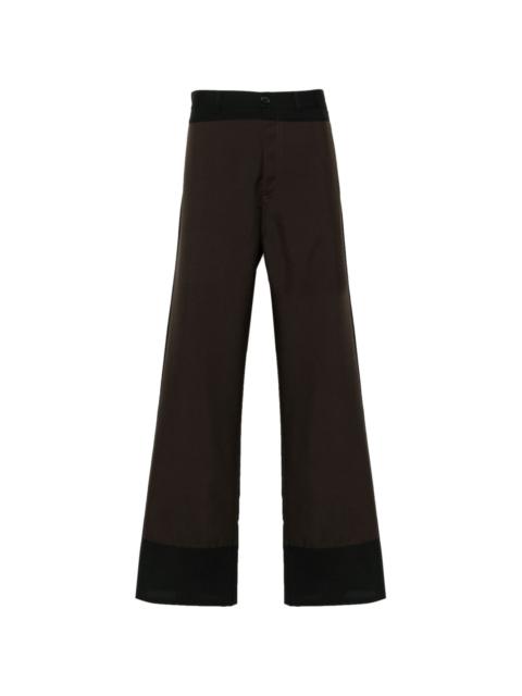 two tone-design trousers