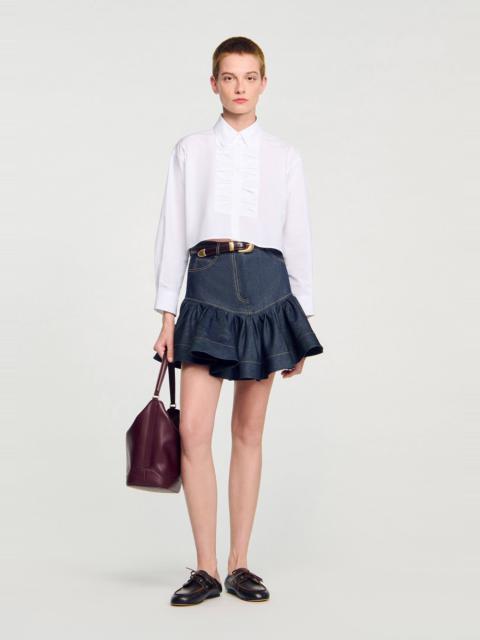Sandro CROPPED SHIRT WITH BOW DETAIL