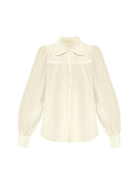 balloon long-sleeved blouse