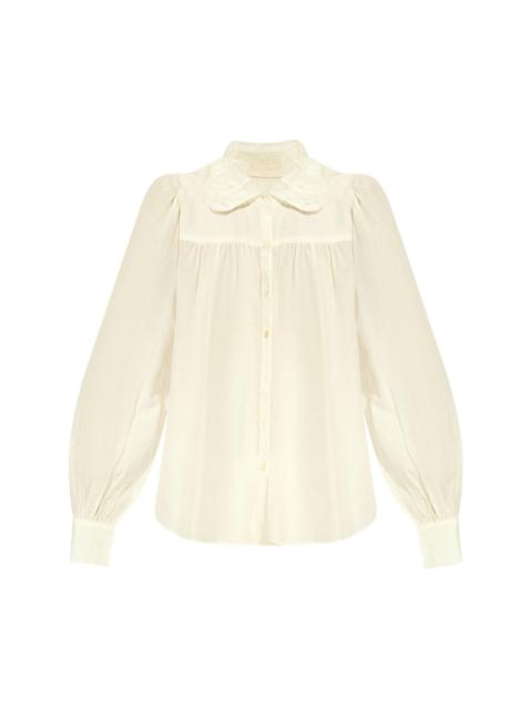 balloon long-sleeved blouse