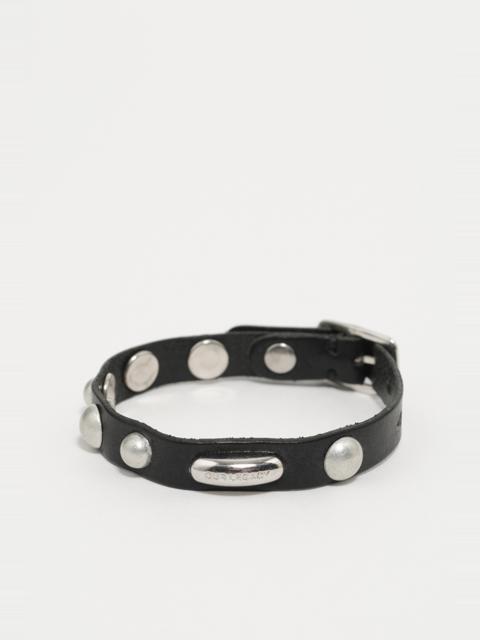 Our Legacy Superslim Bracelet Grizzly Black Leather