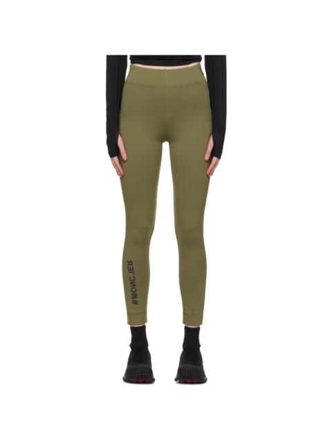 Moncler Grenoble Khaki Breathable Leggings