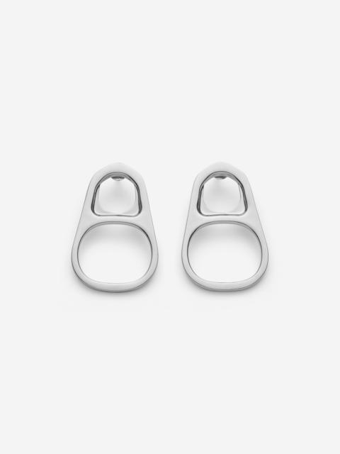 Jean Paul Gaultier THE SILVER-TONED RING-PULL EARRINGS