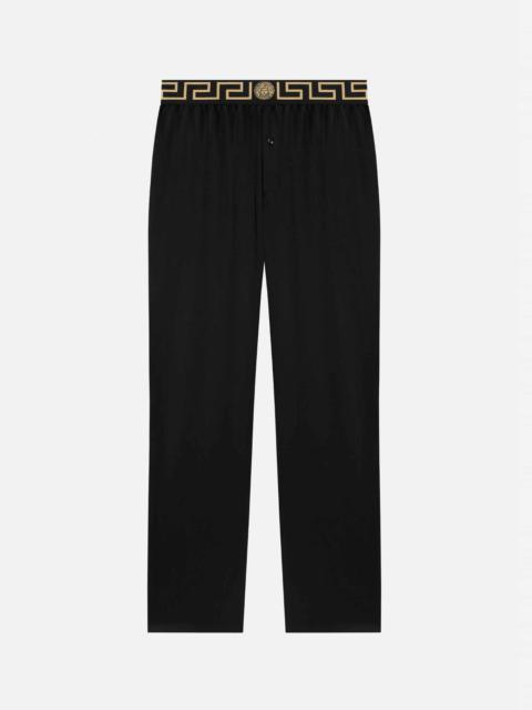 VERSACE Greca Border Silk Pyjama Trousers