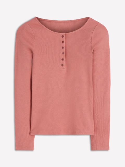 BODEN Rib Henley-Vintage Rose