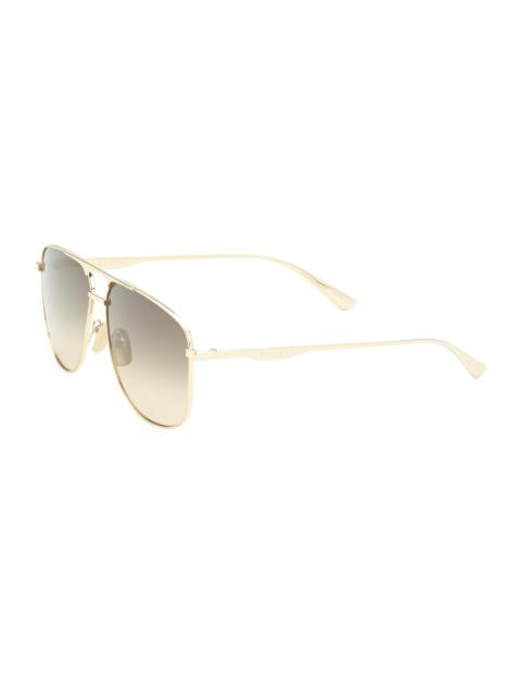 GUCCI Men's 60MM Navigator Sunglasses - Gold