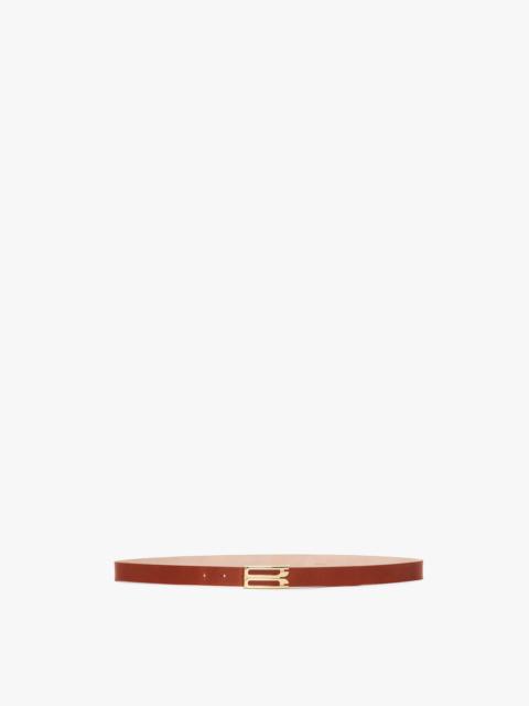 Victoria Beckham Jumbo Frame Belt In Tan Grained Leather