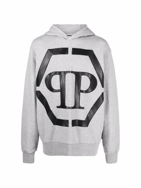 PHILIPP PLEIN hexagon logo-print hoodie