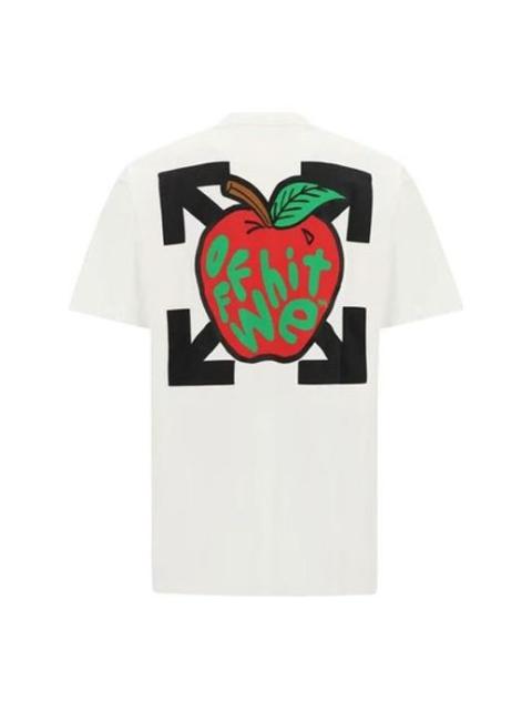 Off-White Off-White Apple Printing Short Sleeves Relaxed Fit Mens White OMAA038S21JER0150125