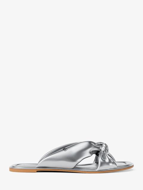 MICHAEL KORS Elena Metallic Slide Sandal