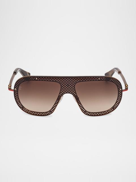 Christian Louboutin Studded Metal Shield Sunglasses