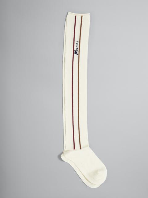 Marni COTTON AND NYLON LOGO SOCKS