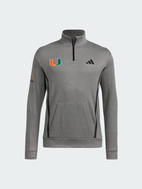 adidas Miami Hurricanes Game & Go Team Issue 1/4 Zip Sweatshirt
