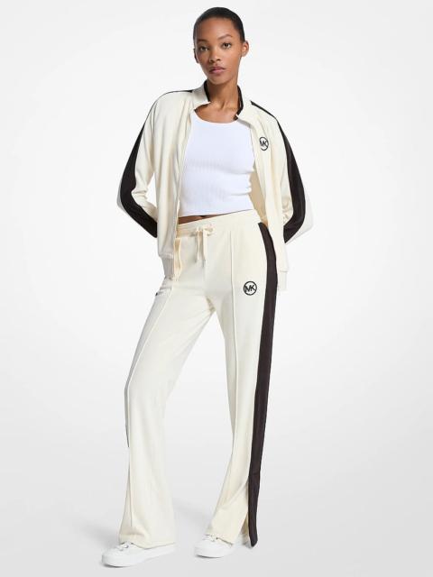 MICHAEL KORS Stripe Velour Track Pants
