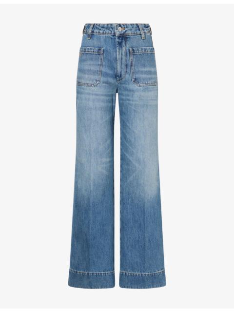 Victoria Beckham Alina Wide-Leg Cotton Denim Jeans