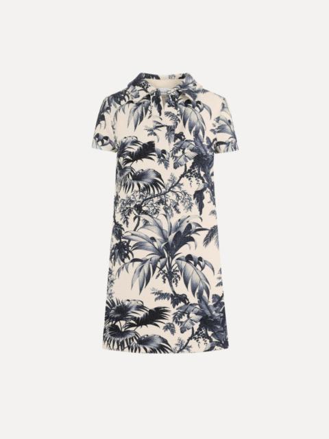 Oscar de la Renta CHINÉ PALM LEAVES SHIFT DRESS