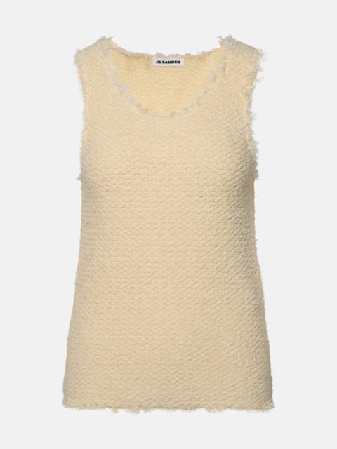 CREAM COTTON BLEND TANK TOP