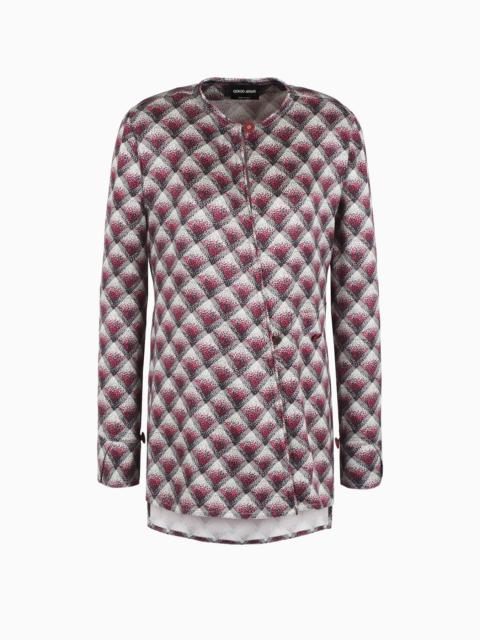 GIORGIO ARMANI Gradient print silk faille shirt jacket