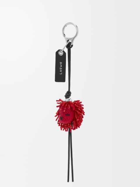 Loewe Lion head charm in crochet and calfskin
