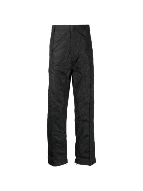 crease-effect straight-leg trousers