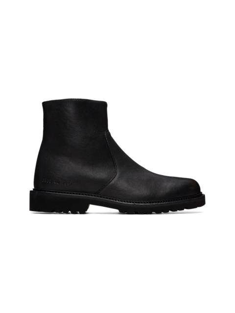 Common Projects Black Leather Piuma Zipper Boots