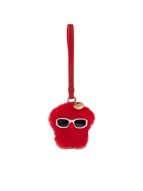 VERSACE faux-fur bag charm