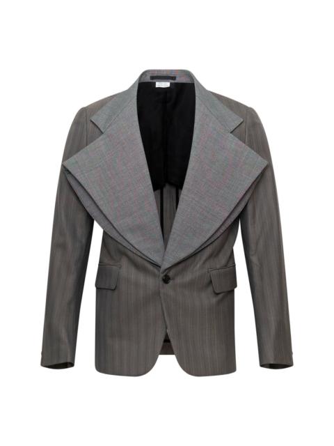 Comme des Garçons Homme Plus Wool Alternate Stripe x Houndstooth Blazer