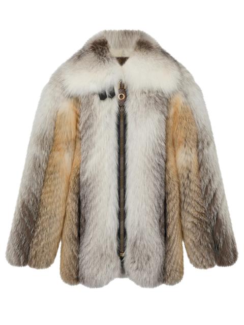Louis Vuitton Herringbone Fox Fur Coat