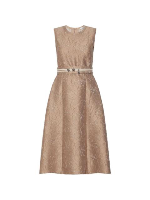 Max Mara Stmskipper floral-jacquard belted midi dress