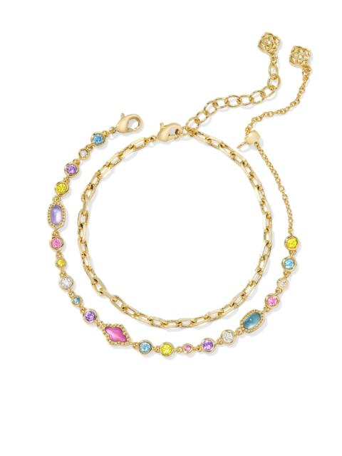 KENDRA SCOTT Mini Elisa and Abbie Gold Set of 2 Delicate Chain Bracelets