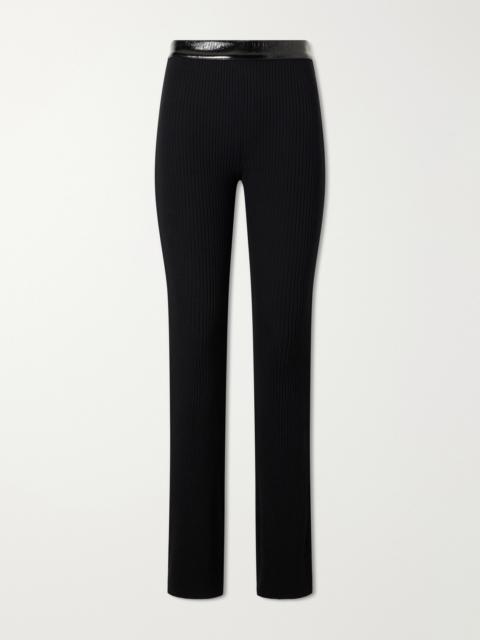 courrèges Ribbed Flared Vinyl Pants