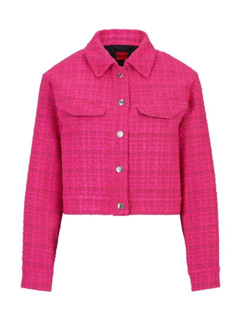 HUGO RELAXED-FIT JACKET IN BOUCLÉ FABRIC WITH POLISHED TRIMS