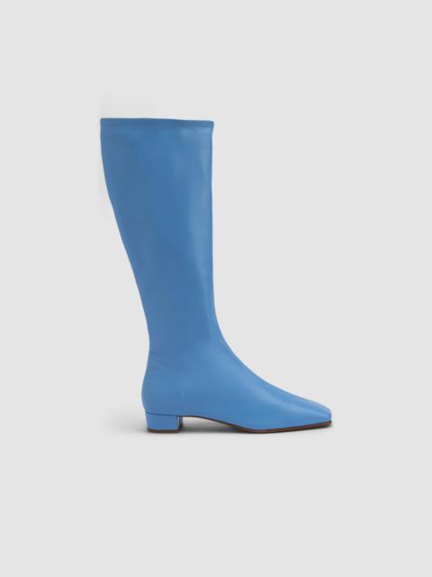 BY FAR Edie Cyan Nappa Leather Knee-High Boot