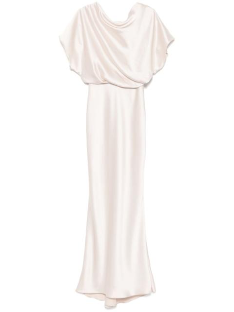 AMSALE draped satin gown