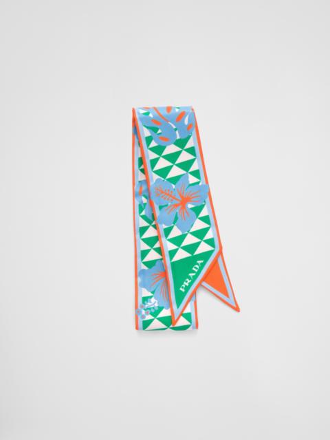 Prada Printed silk twill scarf