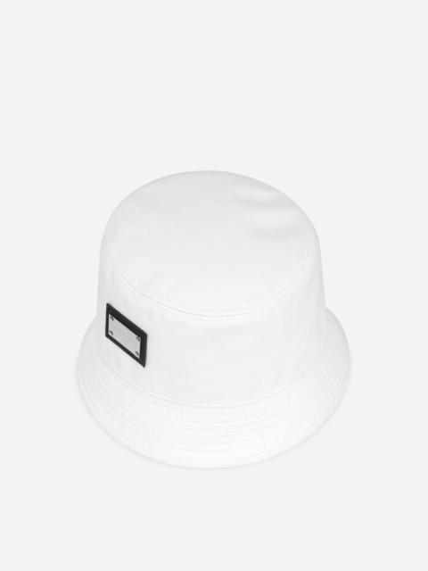 Dolce & Gabbana Nylon bucket hat with branded plate