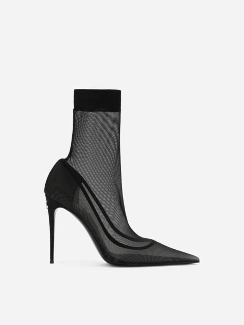 Dolce & Gabbana Stretch tulle ankle boots