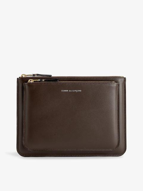 Double Pocket leather pouch