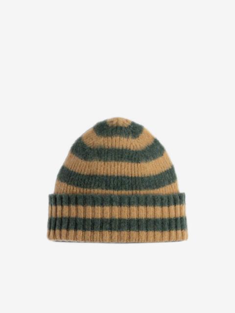 HOWLIN' Hard Working striped wool beanie hat