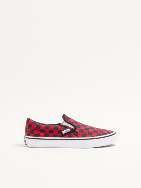 Valentino VALENTINO GARAVANI AND VANS SLIP-ON SNEAKER IN FABRIC WITH VLOGO CHECKERBOARD PRINT