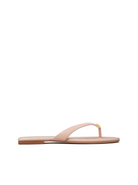 TORY BURCH logo-plaque leather flip flops