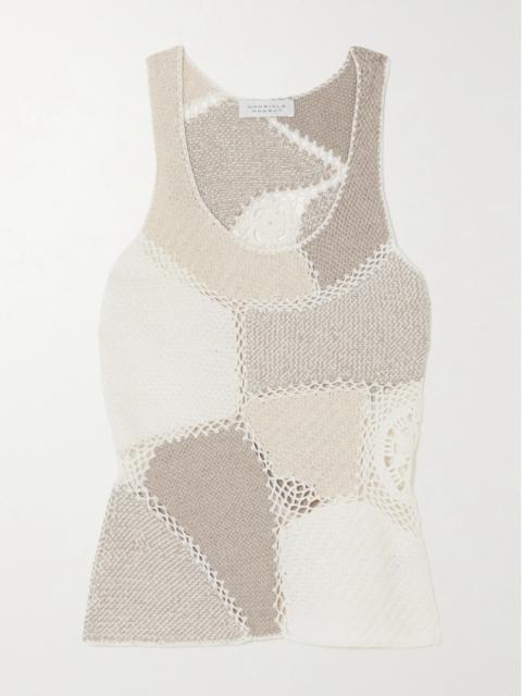 GABRIELA HEARST Sara Crochet-trimmed Patchwork Wool And Cashmere-blend Tank