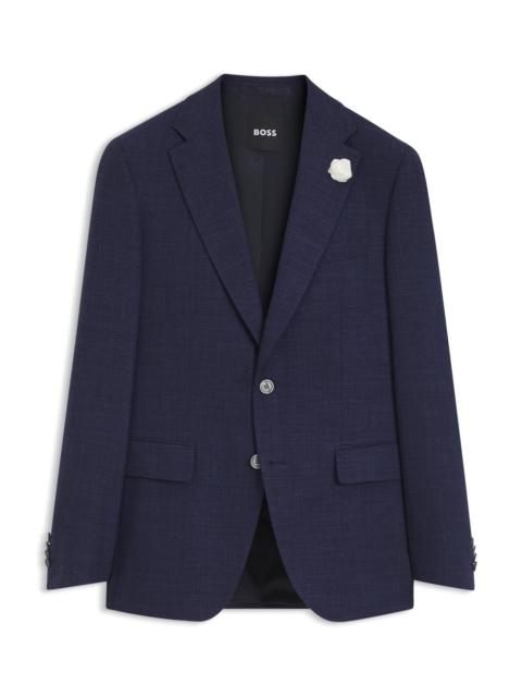 BOSS SLIM-FIT BLAZER IN MÉLANGE STRETCH FABRIC