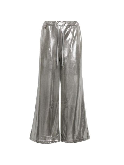 doublet metallic-finish wide-leg trousers