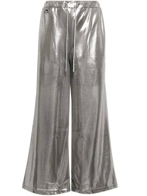 doublet metallic-finish wide-leg trousers