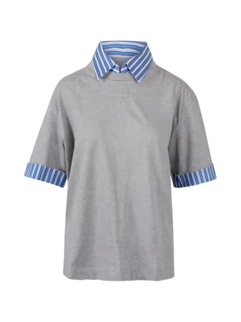 N°21 striped-collar T-shirt